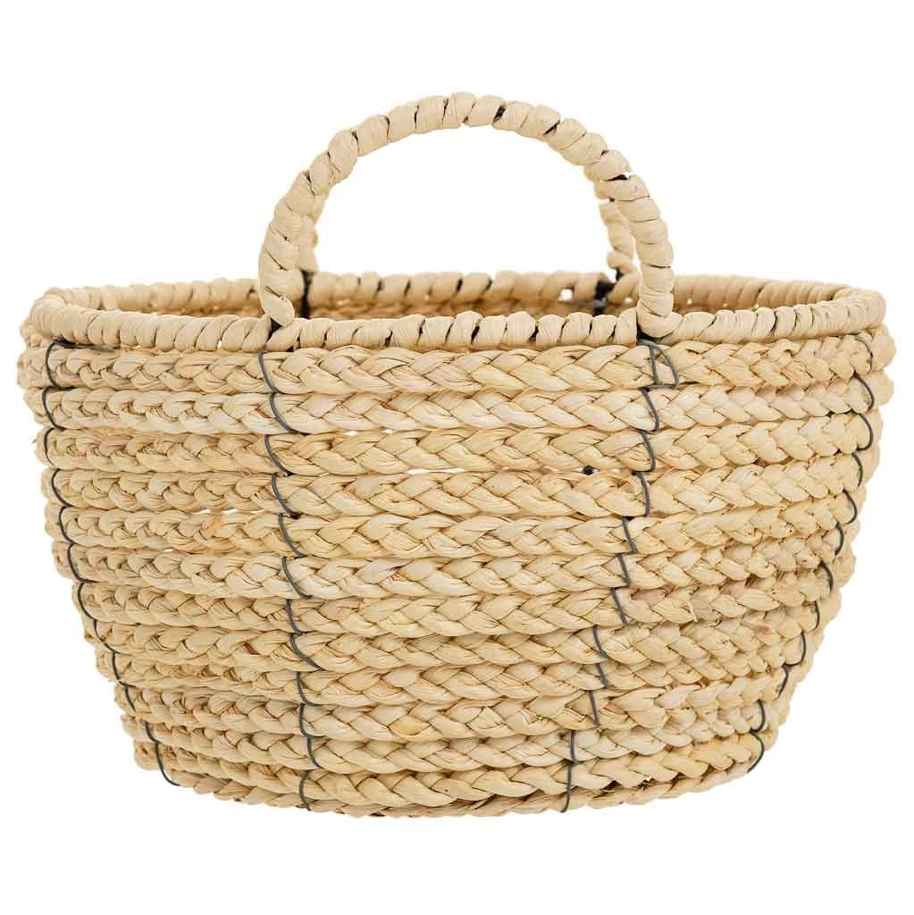 Cesto in fibra naturale e corda di carta marrone D27x15/20,5