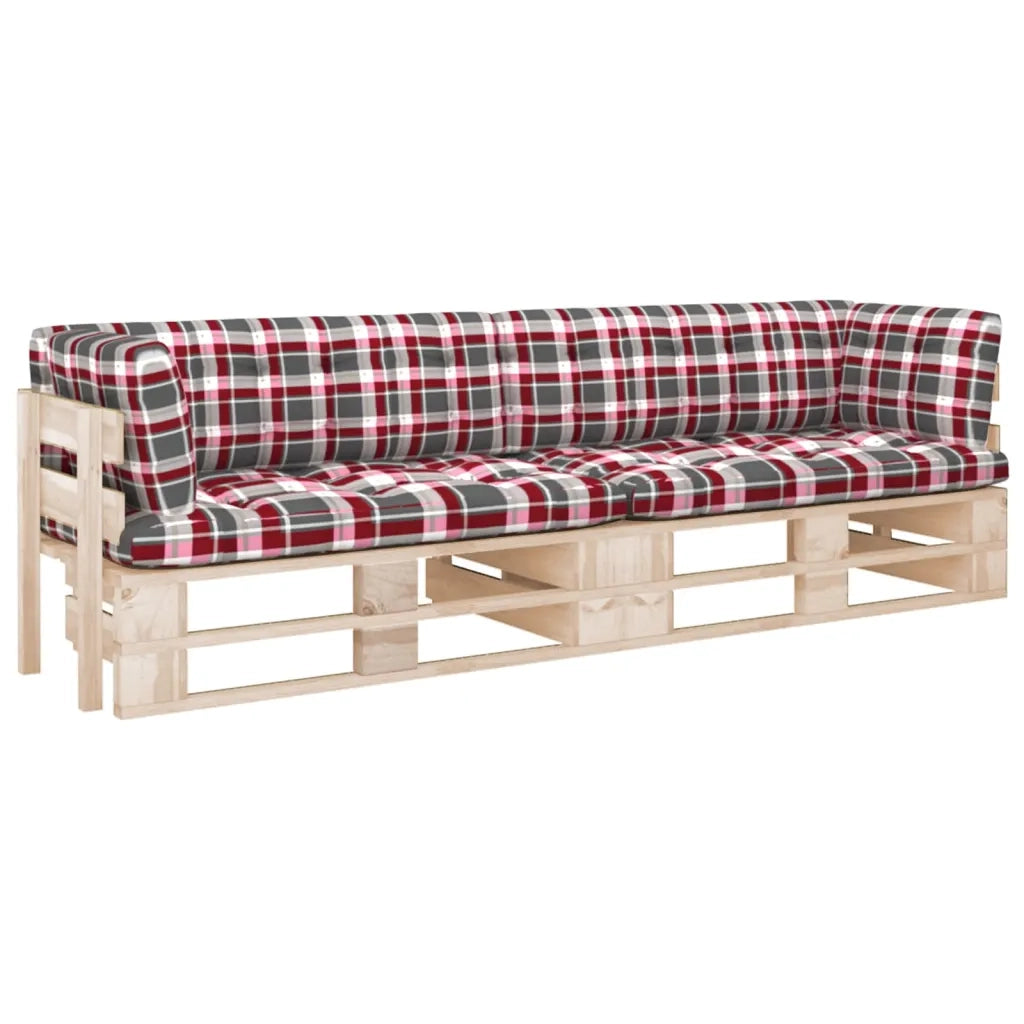 Divano a 2 Posti su Pallet con Cuscini Legno di Pino Impregnato cod mxl 56844