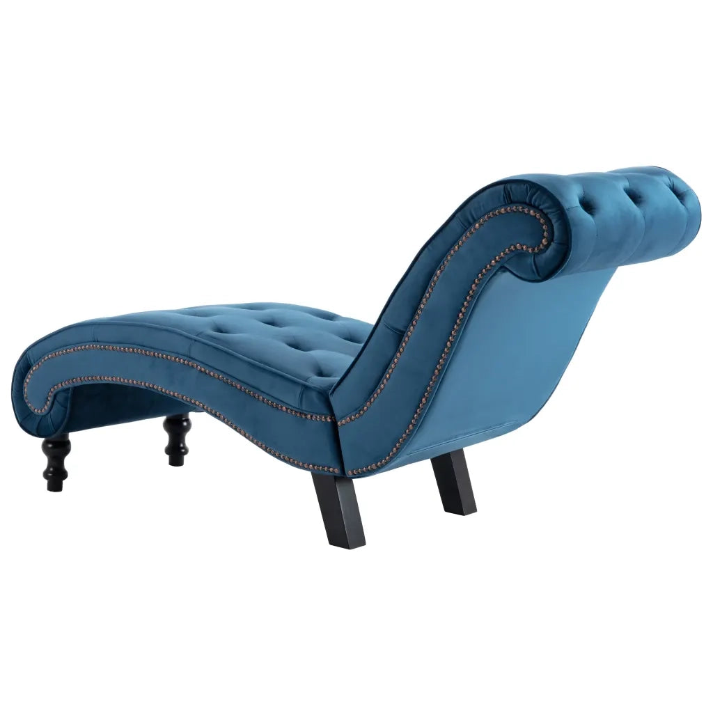 Sedia a Sdraio Blu in Velluto CFW4830053