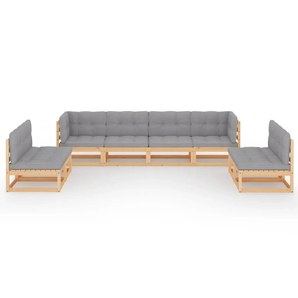 Set Divani da Giardino 8 pz con Cuscini Legno Massello Pino 3076479