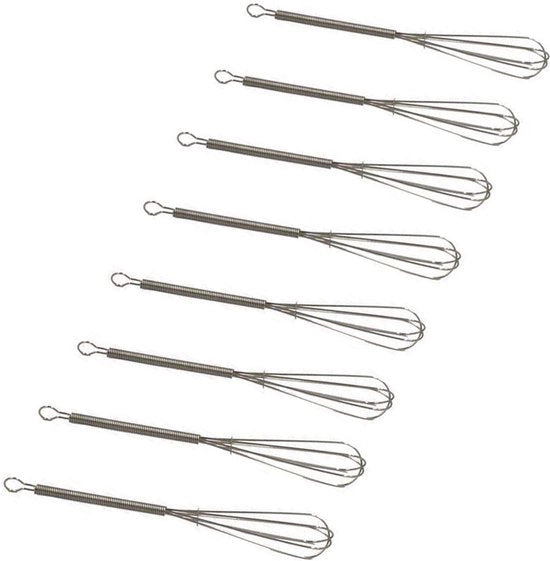 Mini Garde in Acciaio Inossidabile con Balloon per Mano Garde Manuale Rotante per la Cucina Manuale Non Adesivo a Spirale per Utensili per la Cucina per Mescolare Cottura Sfregare Sfregare Aumentare Mescolare Set da 8 (7 Pollici)