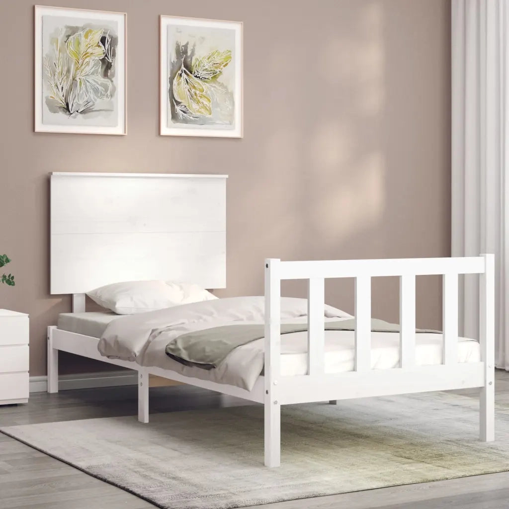Giroletto senza Materasso-Struttura Letto Bianco 100x200 cm Legno Massello Pino 111726