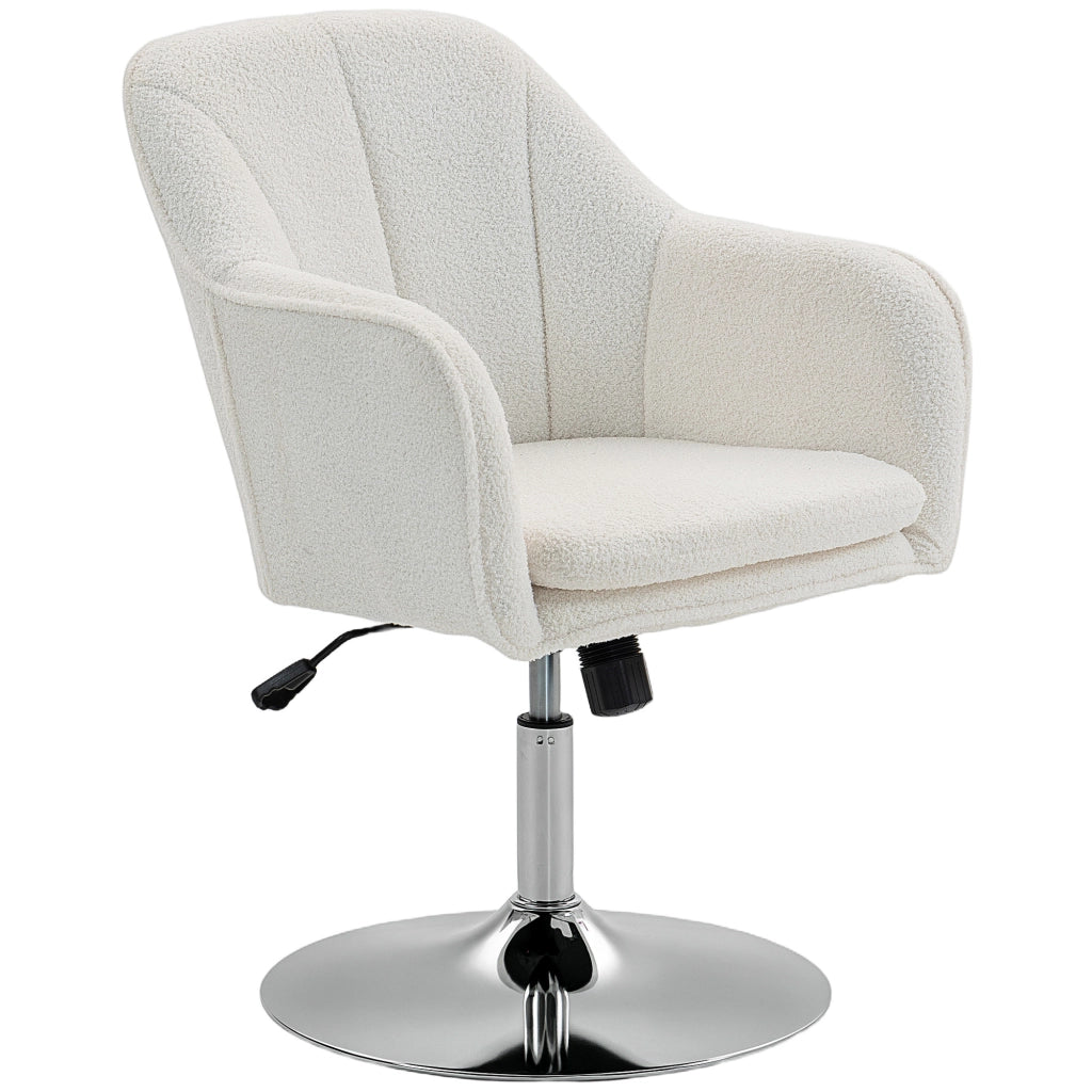 Poltrona girevole reclinabile con poggiapiedi ¨C zephmum ¨C 61x64x80-92 cm, colore bianco
