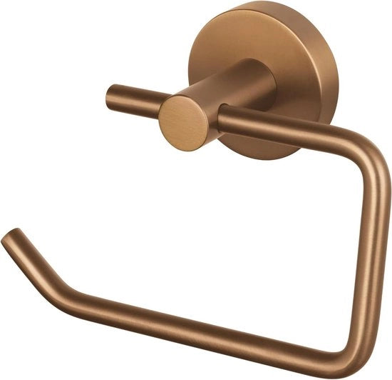 Supporto per carta igienica in bron forgiato - Supporto per rotoli autoadesivo senza coperchio - Smaltimento metallico PVD - Soluzione per rimuovere l'adesivo - 99 mm x 140 mm x 53 mm