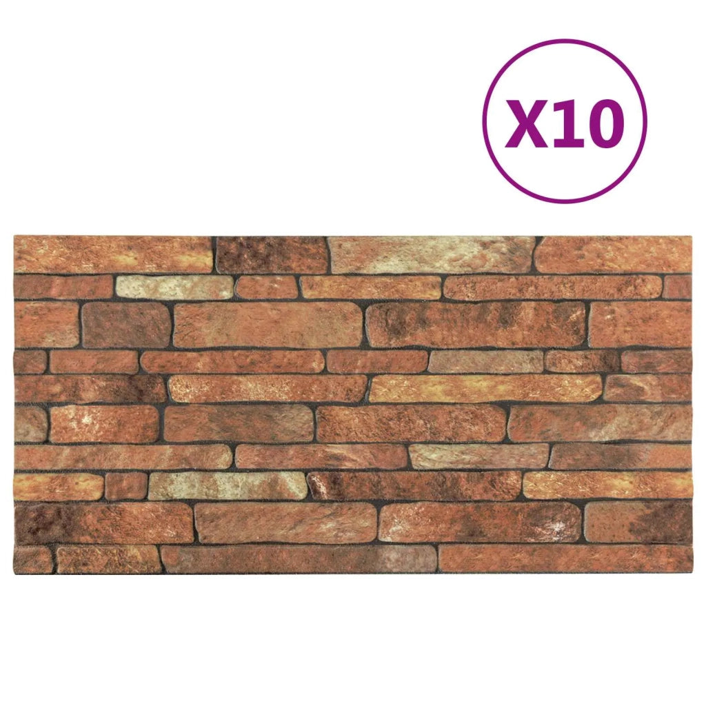 Pannelli da parete 10 pz Marrone e bianco 100 x 50 cm CFW3855999