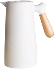 Caffettiera termica 1 litro - Isolante termico doppio strato - Rivestimento in vetro - Maniglia in legno - Tenuta caldo/freddo - Flacone termico