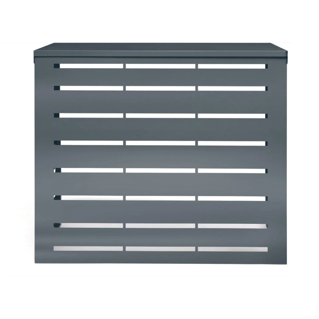 IDMarket - Copertura per climatizzatore 110 x 53 x 80 cm in metallo grigio antracite, protezione per l'unità esterna della pompa di calore