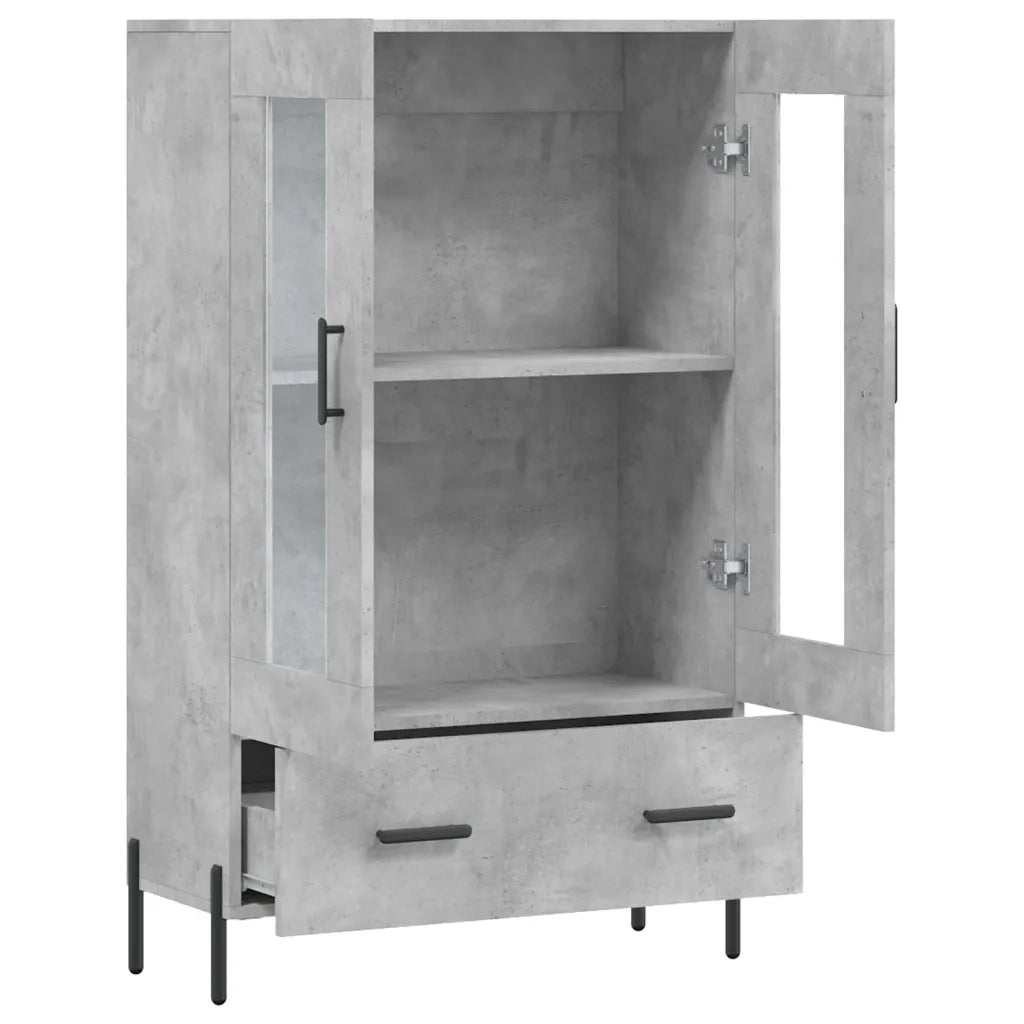 Credenza-Buffet-Armadio da cucina Grigio Cemento 69,5x31x115 cm in Legno Multistrato 951533