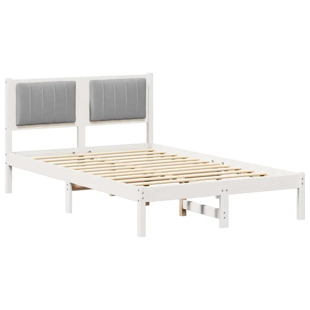 Letto con Testiera Rivestita Grigio chiaro 120 x 200 cm