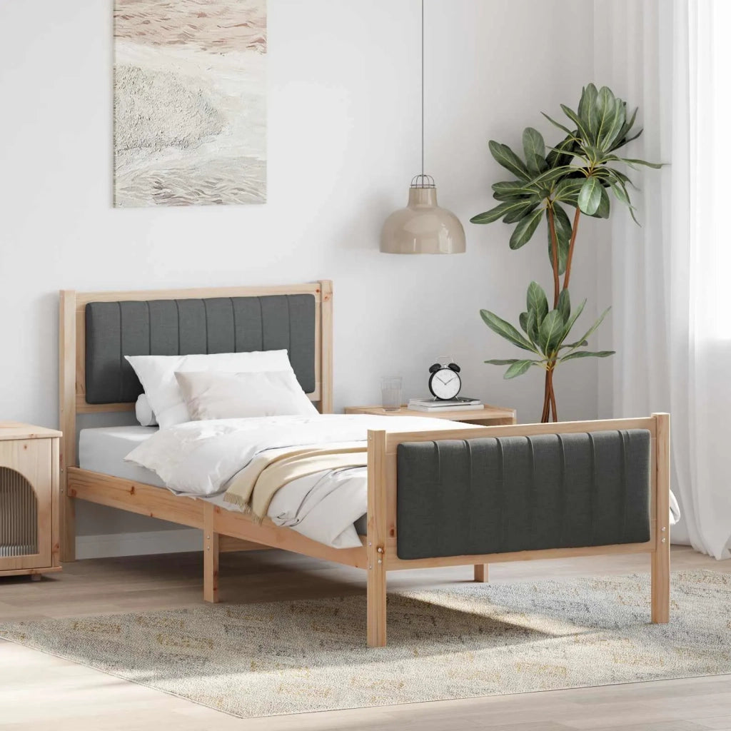 Struttura del Letto marrone e grigio scuro 90 x 200 cm