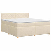 Letto box spring con materasso Crema 200 x 200 cm Tessuto 3451047