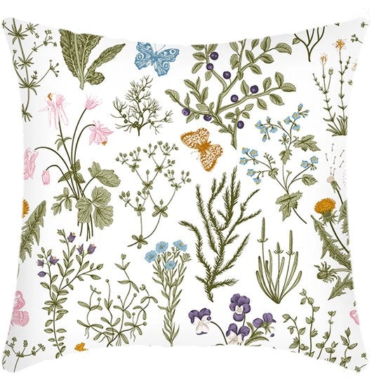 Cuscino a due pezzi con motivi vegetali, dimensioni cuscino 45 x 45CM