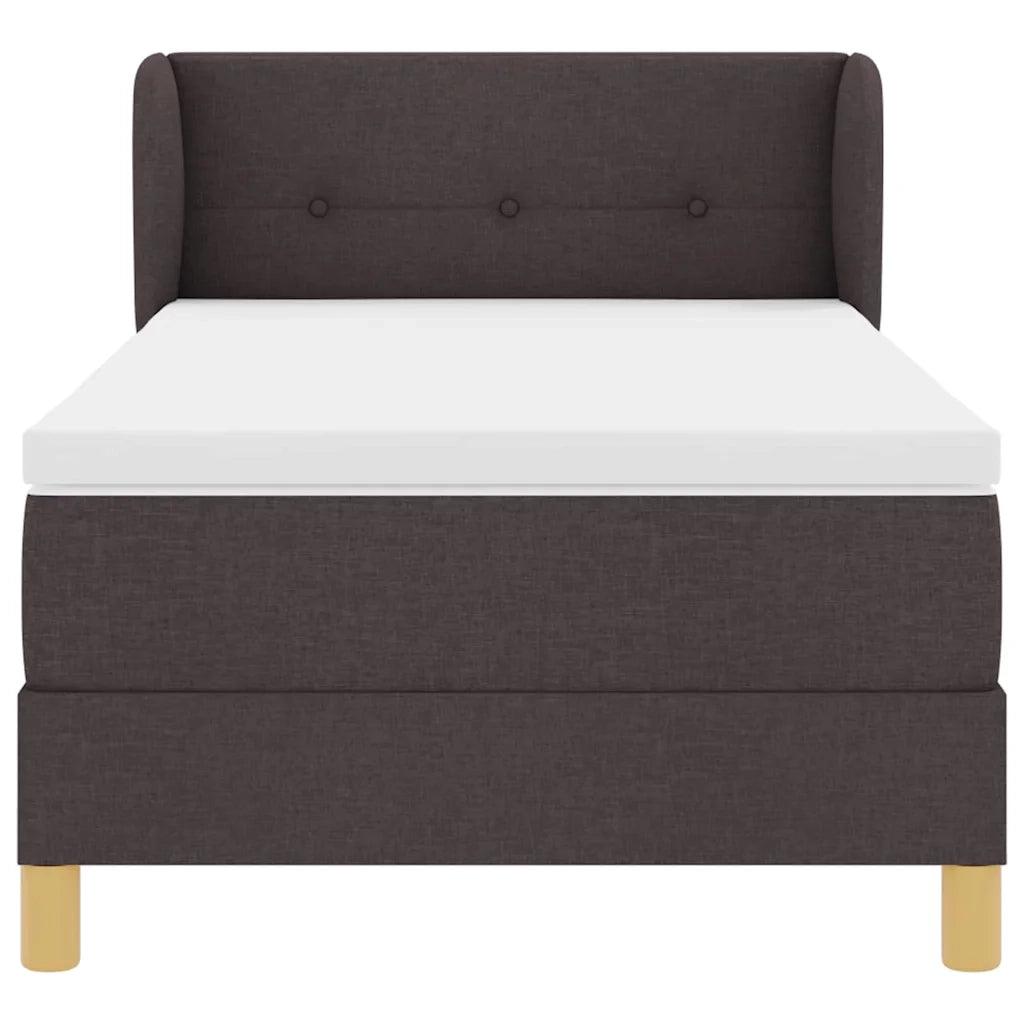 Letto a molle con materasso Marrone Scuro 100 x 200 cm Tessuto 3340202