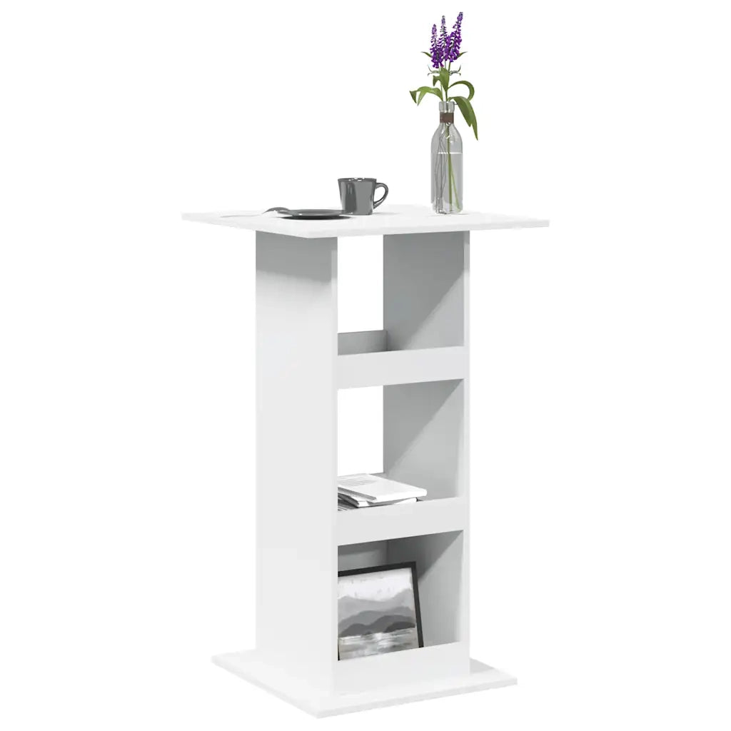 vidaXL Tavolo Bar con Portaoggetti Bianco 60x60x102 cm in Truciolato