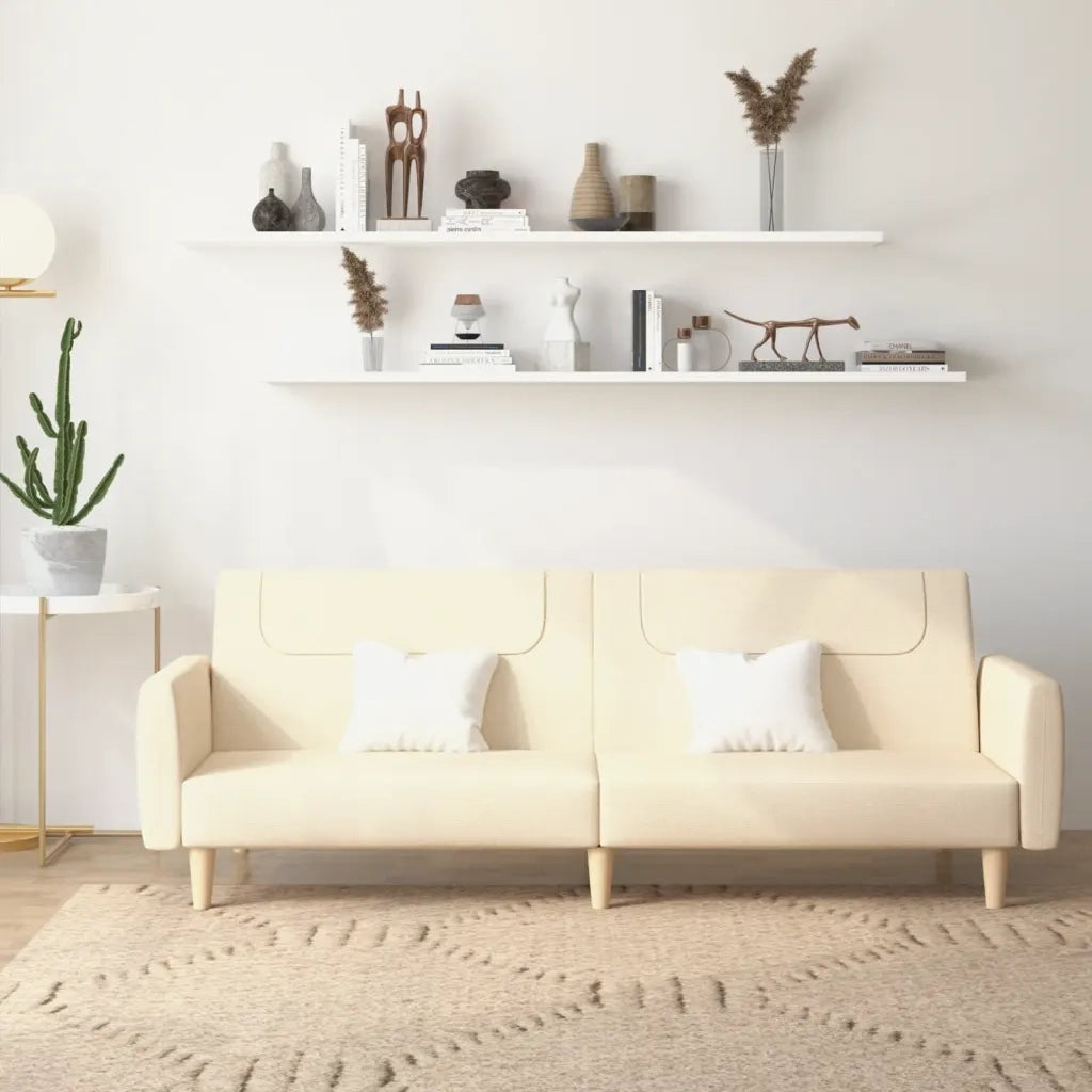 Divano Letto a 2 Posti Crema in Tessutocod mxl 87457