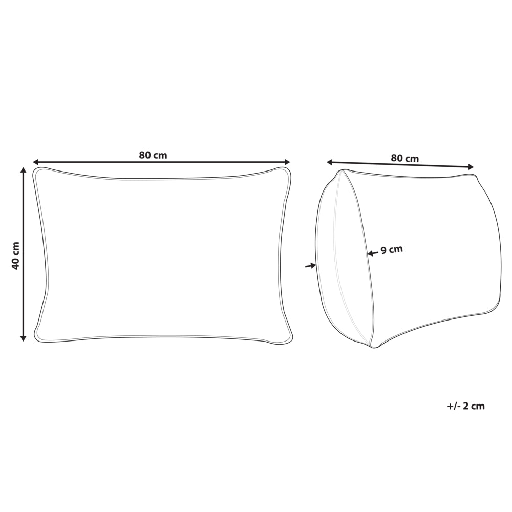 Cuscino alto a triplo scomparto Rivestimento in cotone premium Imbottitura in piuma d'oca Imbottitura in piuma Bianco 40 x 80 cm Teide