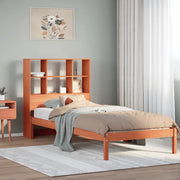 vidaXL Letto Libreria senza Materasso Marrone Cera 100x200 cm in Pino