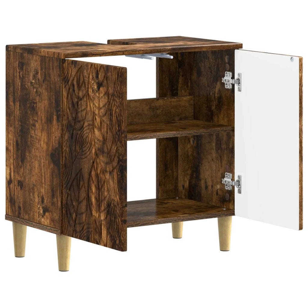 Armadio per Lavabo da Bagno DELFT Rovere Fumo 897010