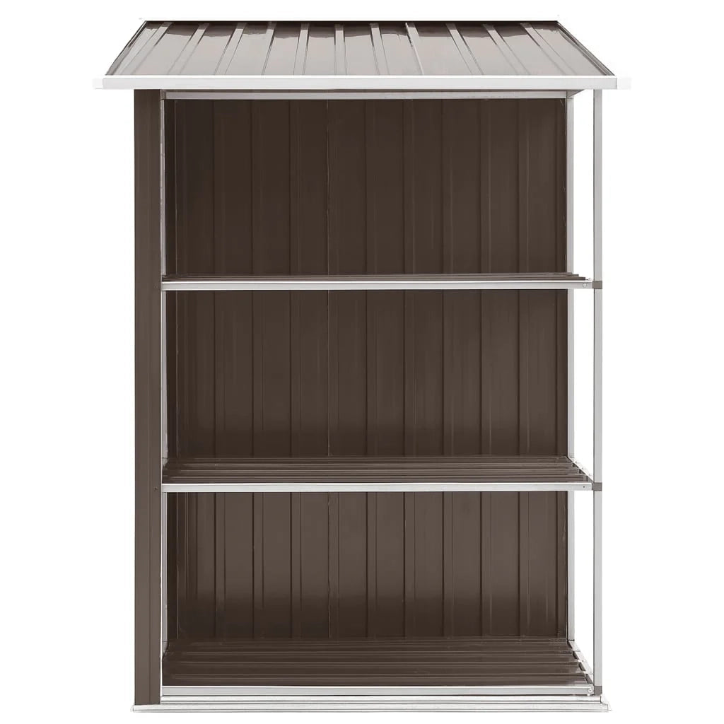 Casetta da giardino cabina ripostiglio casetta da esterno robusta casetta per attrezzi con ripiano 205 x 130 x 183 cm ferro marrone 02_0022224