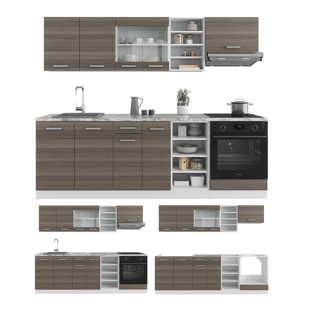 Vicco Cucina componibile Grigio prezioso/bianco 240 cm , PL Antracite