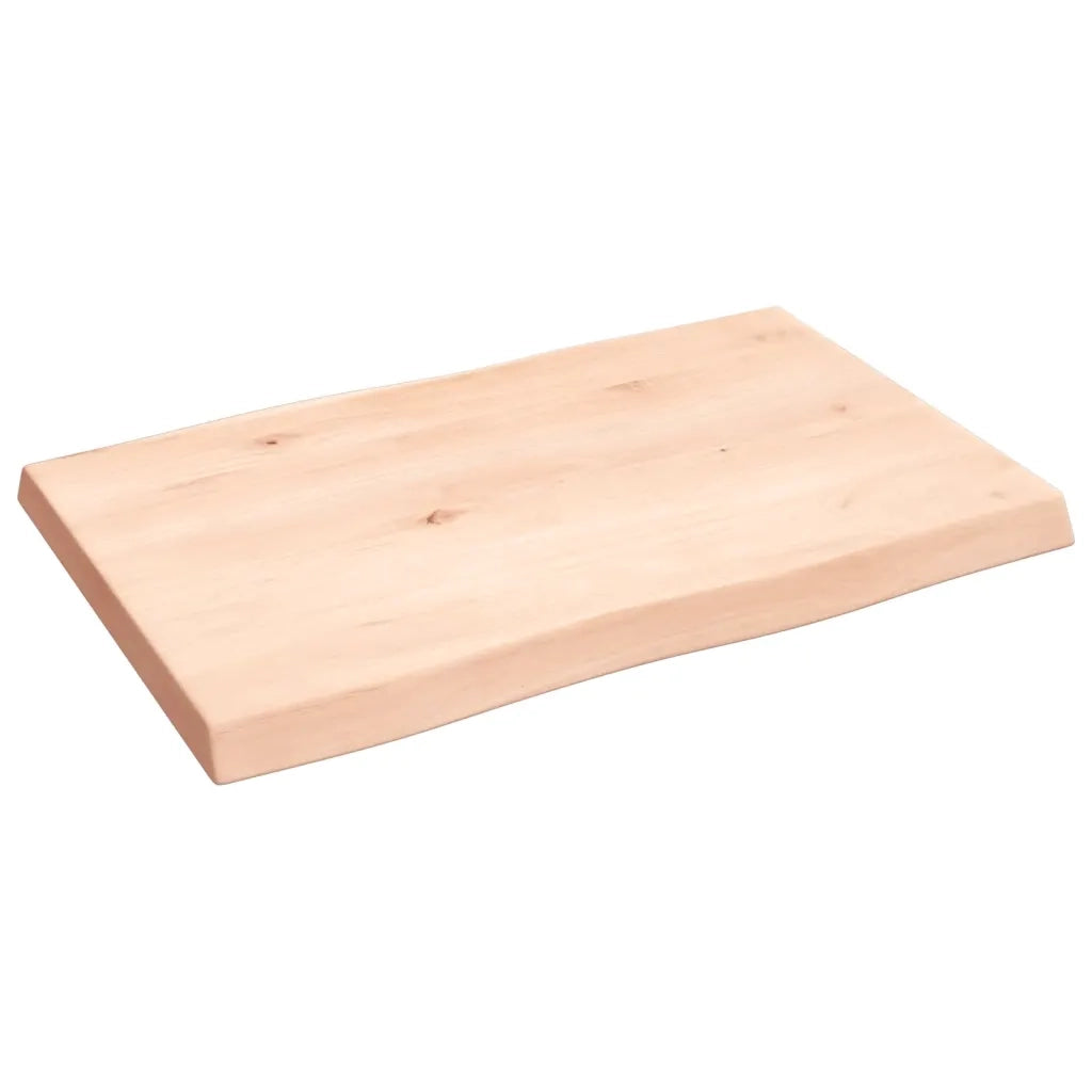Piano per Tavolo 60x40x(2-4) cm Rovere Non Trattato Bordi Vivi 363864