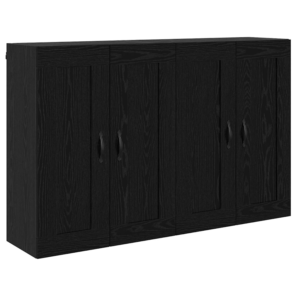 Mobile a muro 2 pcs Rovere Nero 69,5 x 34 x 90 cm
