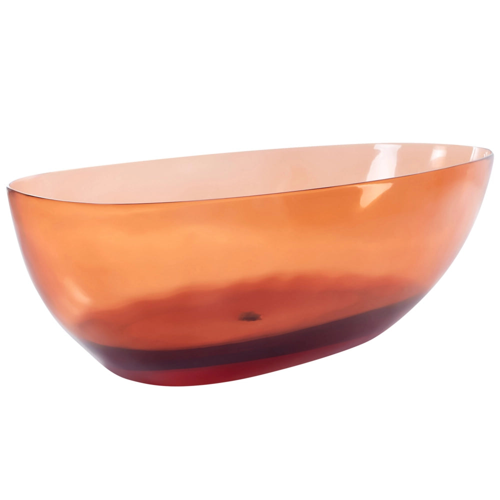 Vasca da bagno moderna con superficie solida ovale trasparente rosso 1690 x 780 mm design moderno semplice