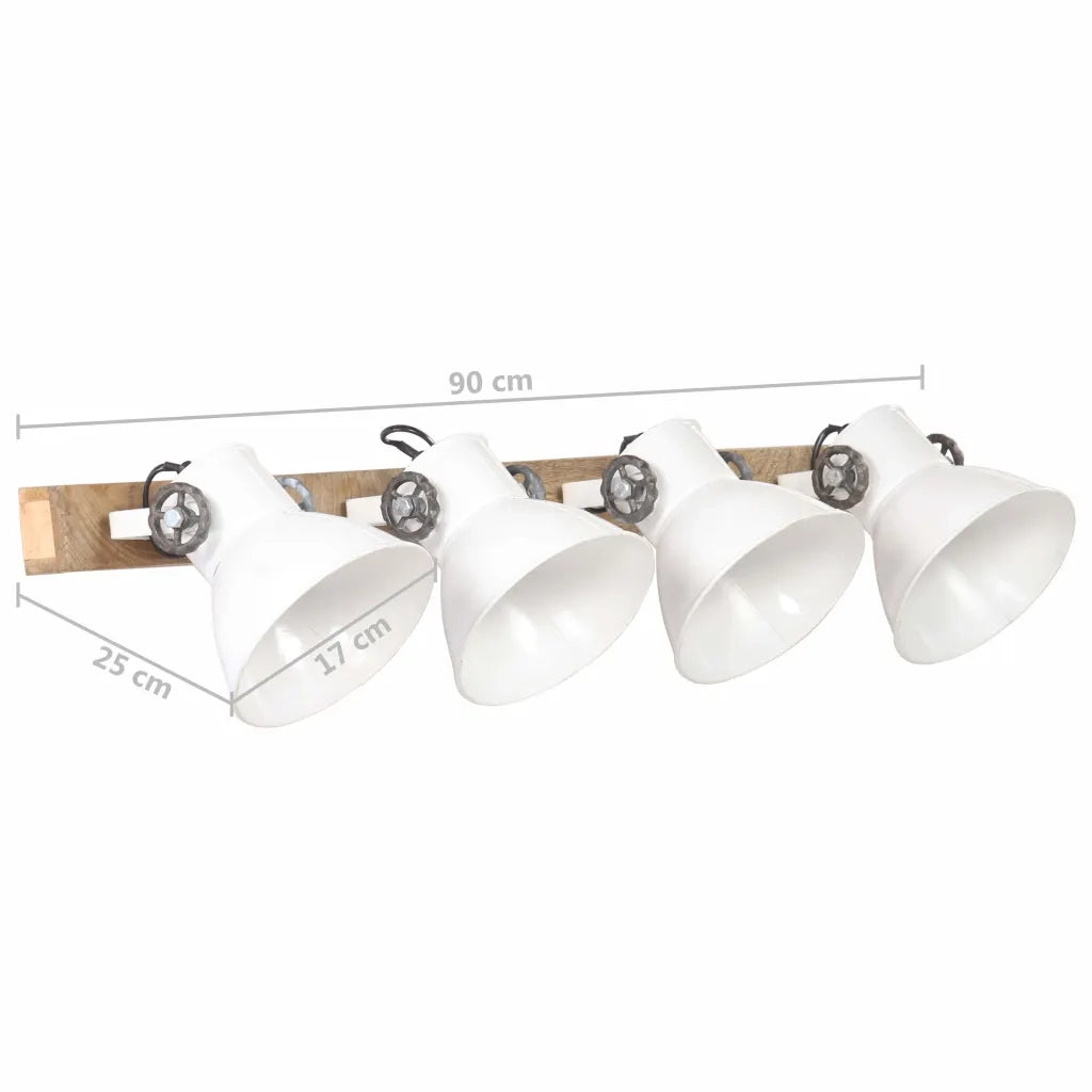 Lampada da Parete Stile Industriale Bianca 90x25 cm E27 cod mxl 60043