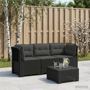 Divano da giardino 3 posti con cuscini in look rattan PP 3443835