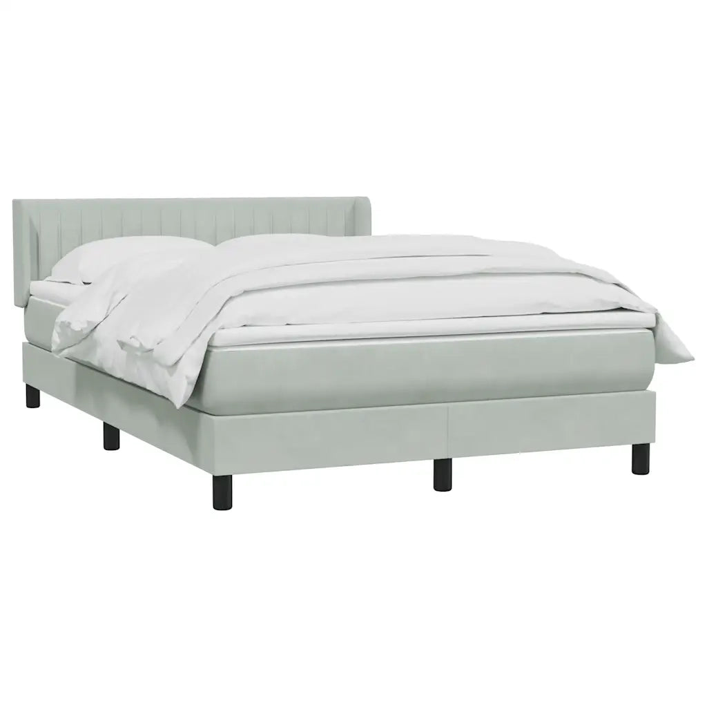 vidaXL Giroletto a Molle con Materasso Grigio Chiaro 160x210cm Velluto