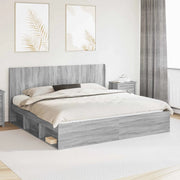 Struttura del letto con stoccaggio e testata Sonoma grigio 3413826