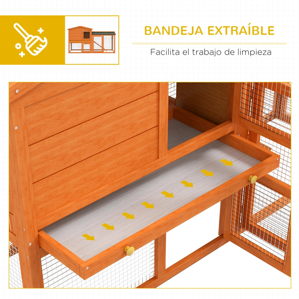 Gabbia per Conigli Grande 150x45x85 cm ¨C zephmum ¨C Legno