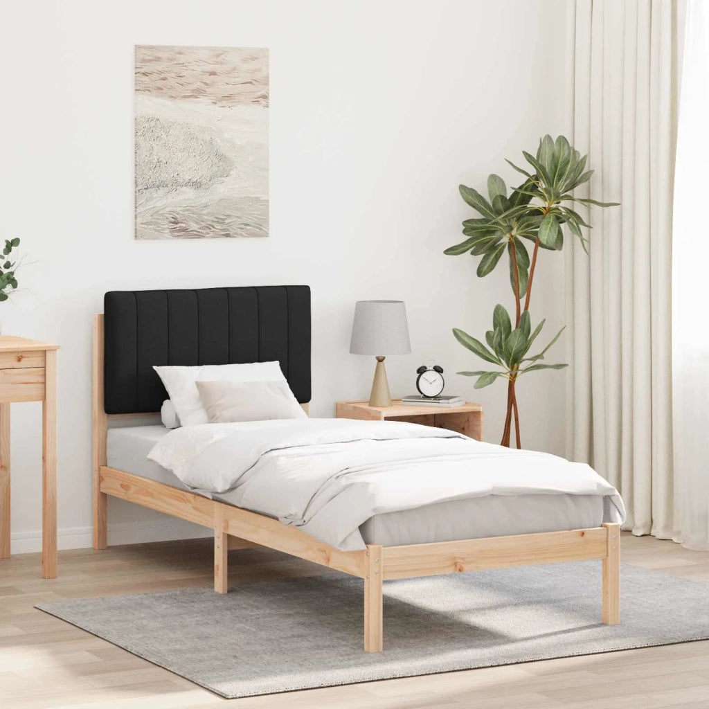 Letto con Testiera Rivestita Nero 80 x 200 cm 878081