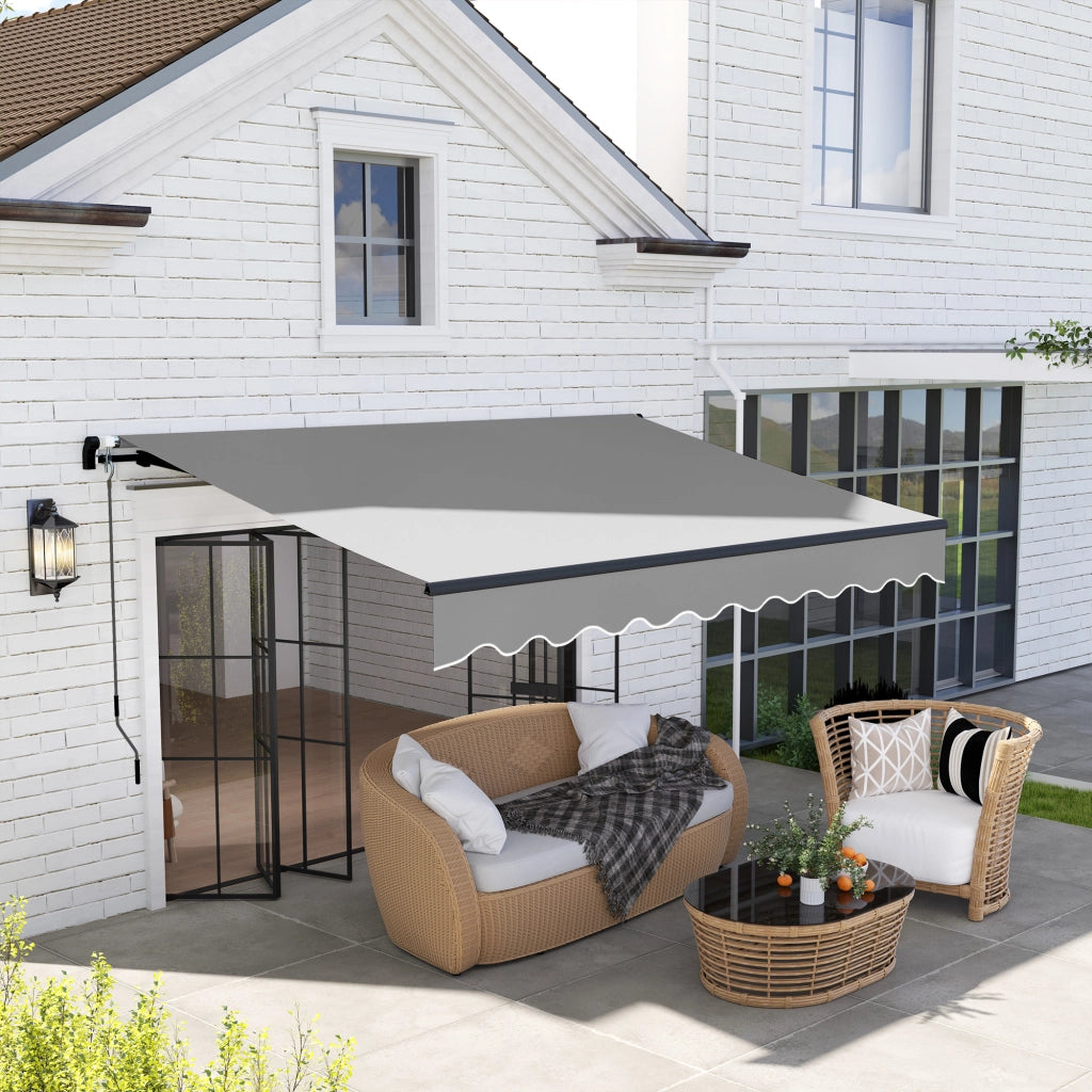 Toldo Retraibile in Alluminio per Finestre e Porte ¨C zephmum ¨C Grigio 360x220 cm