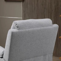 Poltrona Relax Alzapersona Elettrica Reclinabile con Telecomando e Poggiapiedi in Tessuto, Grigio Chiaro