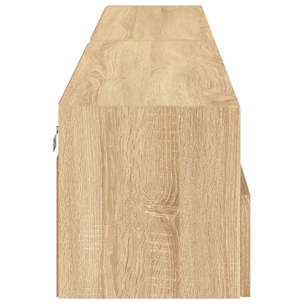 Mobili TV Muro 2pz Rovere Sonoma 100x30x30 cm Legno Multistrato 836887