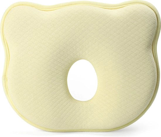 Supporto per la testa piatto per neonati, cuscino per neonati, cuscino per testa anomala dei neonati 0-12 mesi, cuscino per neonati in memory foam per viaggio, cuscino per neonati, cuscino per neonati 3D - giallo - 25*23*3*1