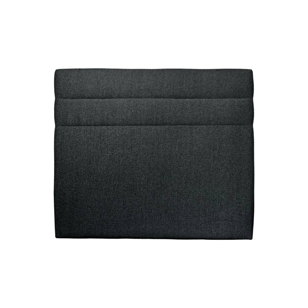 Testiera in tessuto bouclé nero con linee L200 cm