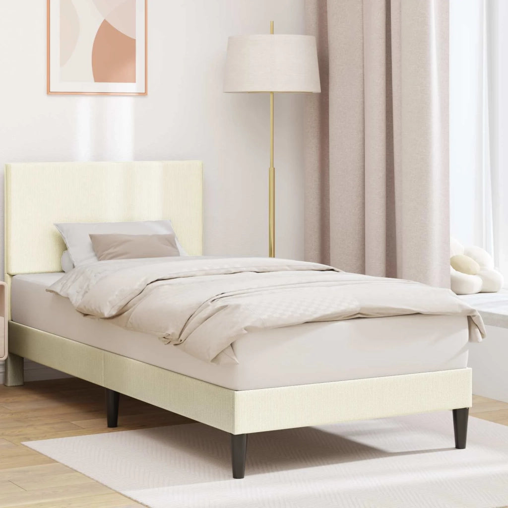Struttura del letto Crema 100 x 200 cm Tessuto in Cords 42027718