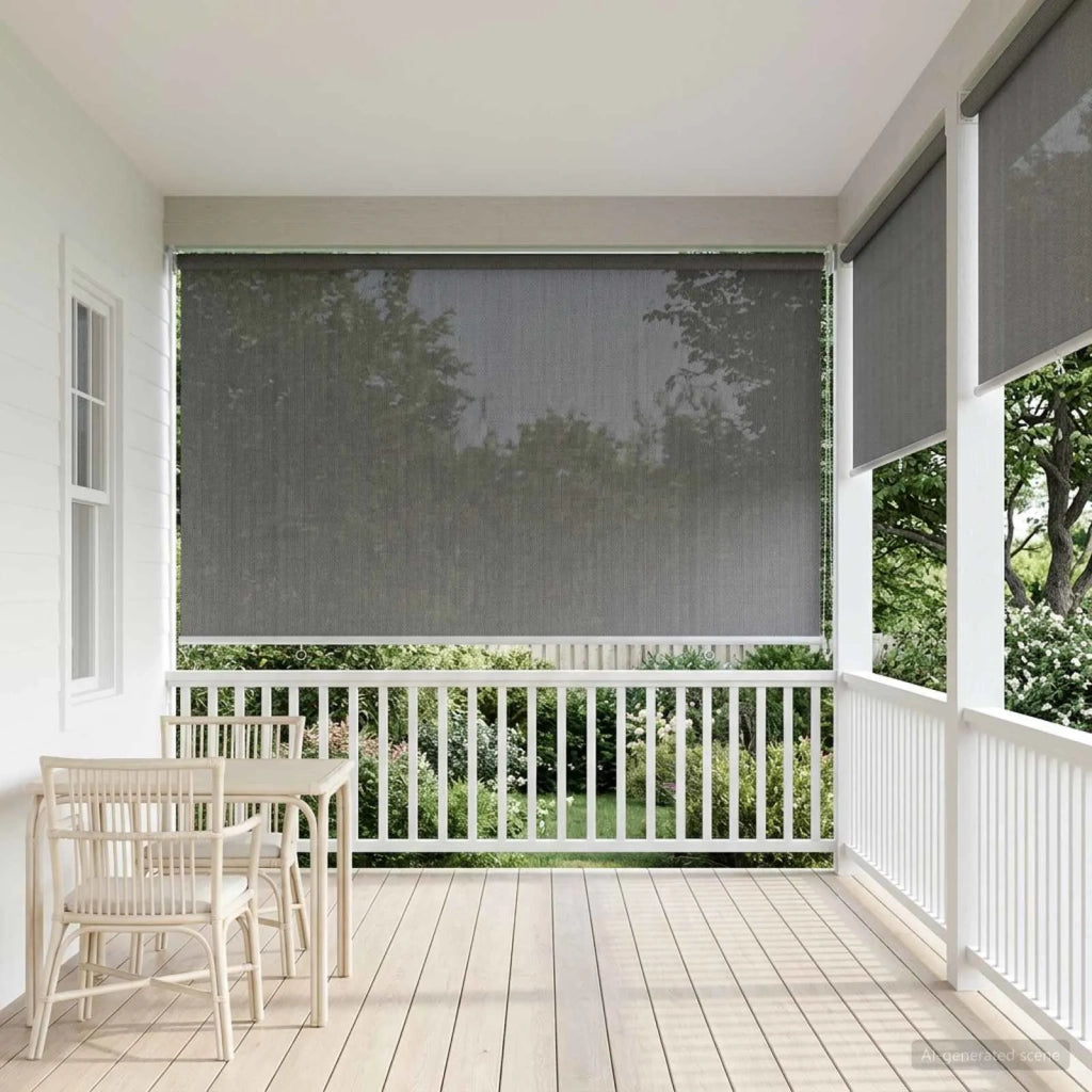 Tenda a Rullo Esterno Blocco UV 90% Grigio Chiaro 140 x 140 cm 42036120