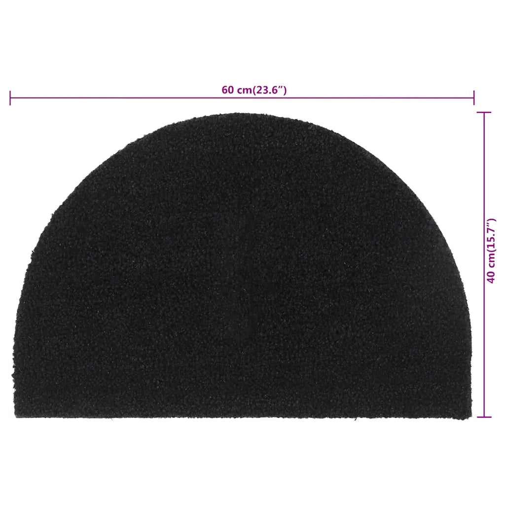 Zerbino | Tappetino Naturale Nero Mezzo Rotondo 40x60 cm Fibra di Cocco