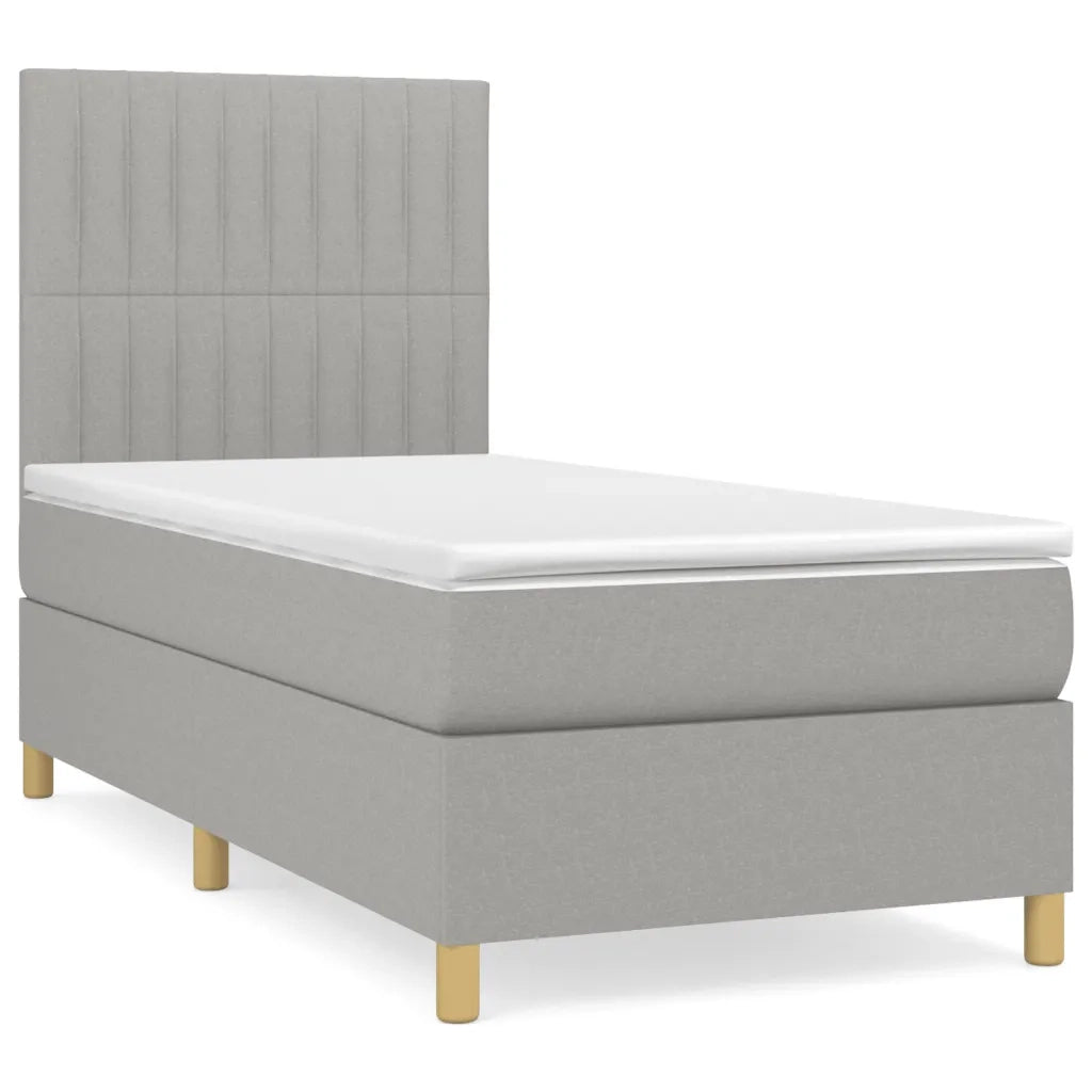 Giroletto a Molle con Materasso Grigio Chiaro 80x200 cm Tessuto 3142449