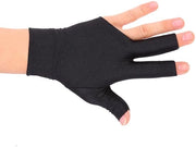 Manica da Biliardo a Tre Dita - Respirante e Comoda - Maniche da Biliardo - Mano Sinistra - Manica da Cue Sport - Colore Nero.