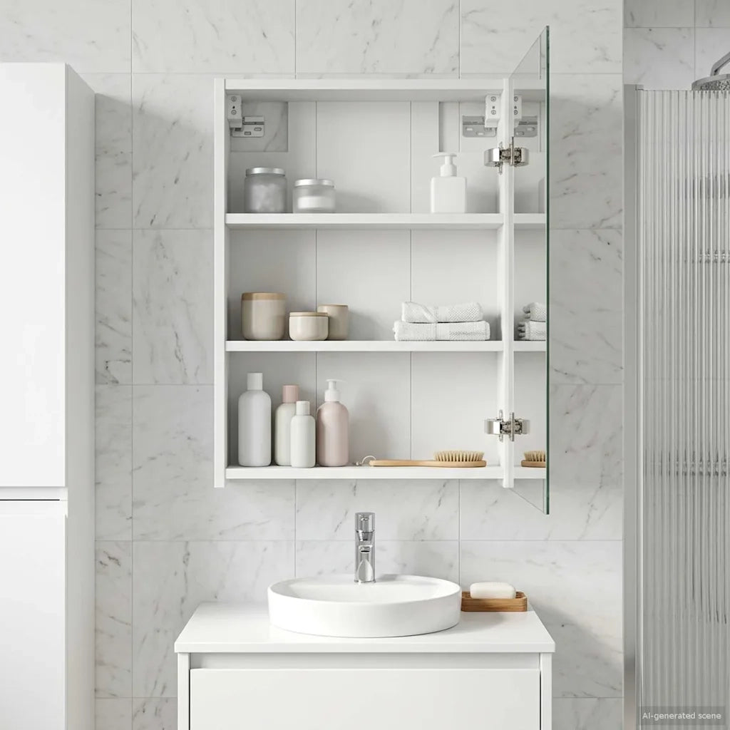 Mobiletto per specchio da bagno Bianco 43 x 16 x 62.5 cm