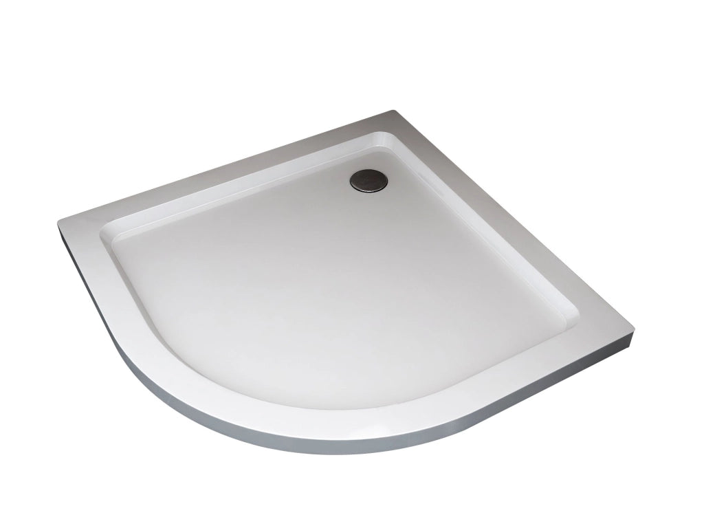 Piatto Doccia Ribassato Semicircolare In Abs H 5cm Con Piletta Inclusa 90x90