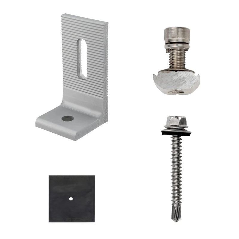 Piedi a L per Fissaggio di Pannelli Solari Fotovoltaici (10 Pezzi) SKU-11583