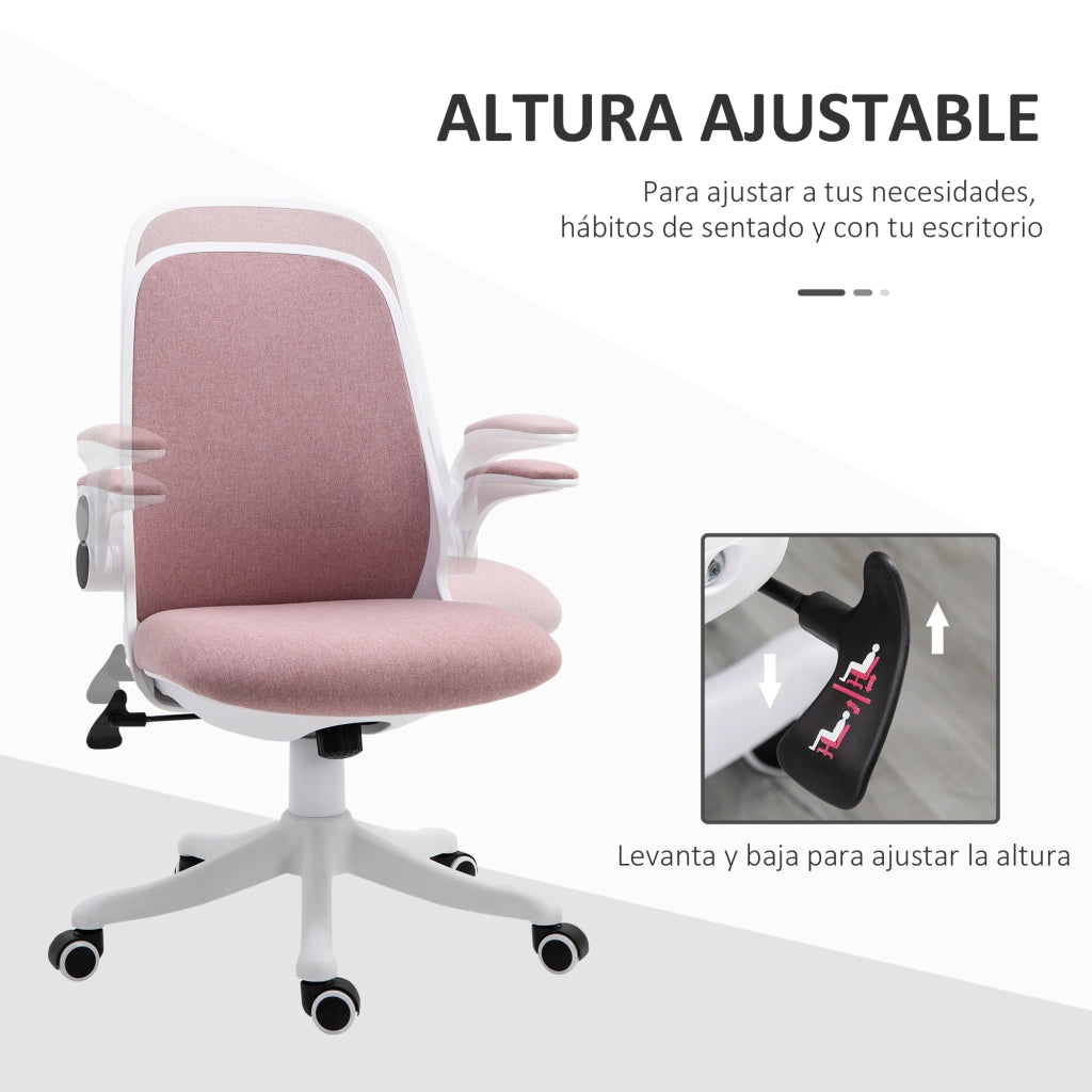 Sedia da ufficio girevole basculante ¨C zephmum ¨C rosa 62.5x60x94-104 cm