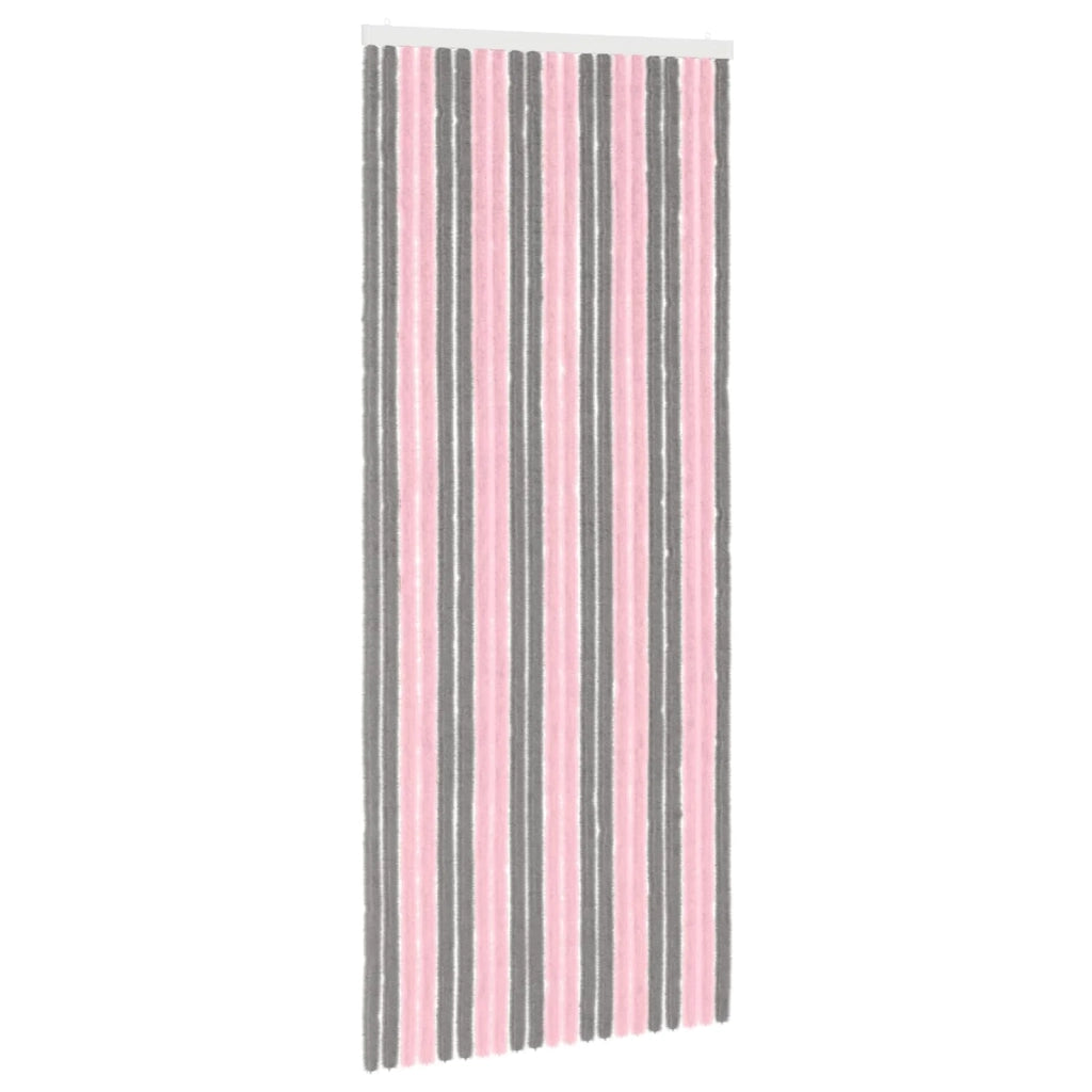 Tenda per insetti in chenille Grigio Argento e Rosa 90 x 220 cm 42034440