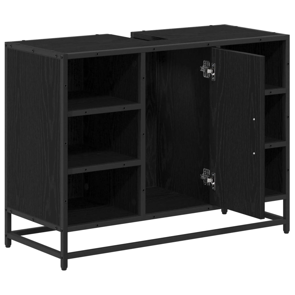 Mobile da Bagno Rovere Nero 80 x 33 x 60 cm Legno multistrato