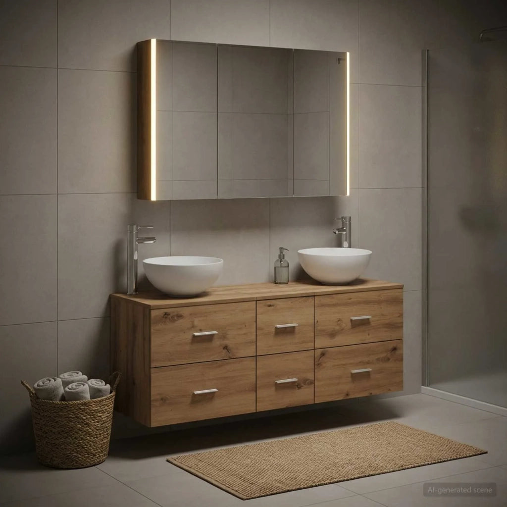 Set di mobili per il bagno 4 pcs Rovere Artigianale 3406750